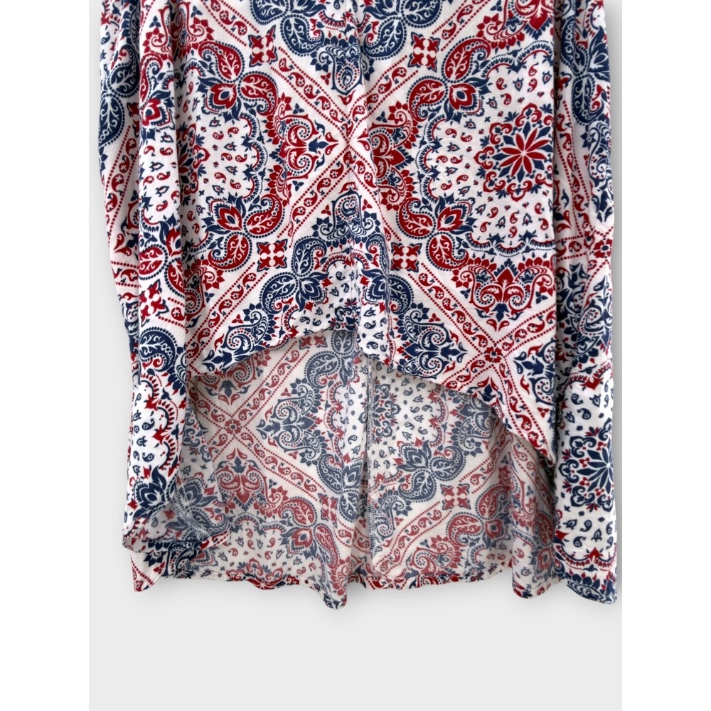 Ariat Texas Heat Tank Top Paisley Womens Medium Red White Blue Lace 4th of July - Picture 10 of 15